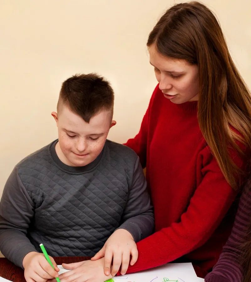 Support worker helping a participant with budgeting and money management
