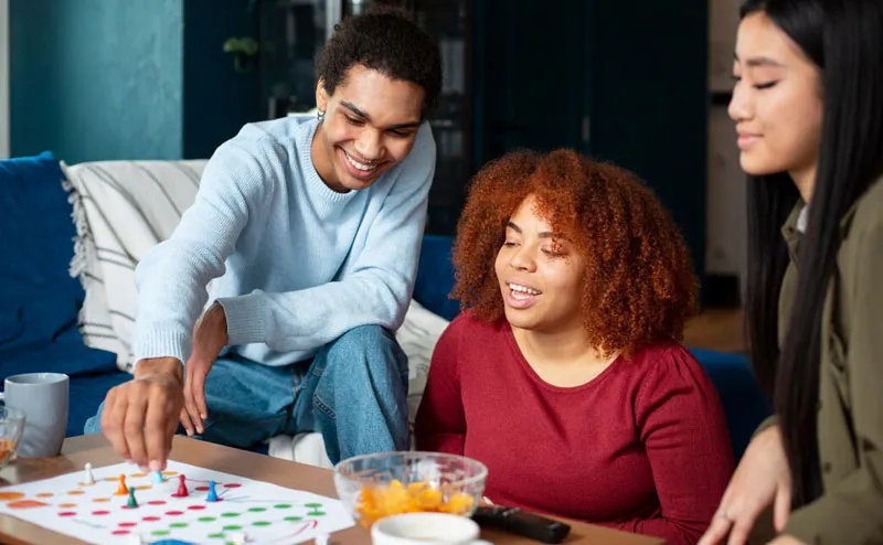 Support worker helping a participant learn a new skill